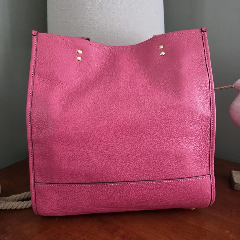 Coach C3078 Dempsey Tote Pink Pebbled Leather Shoulder Bag